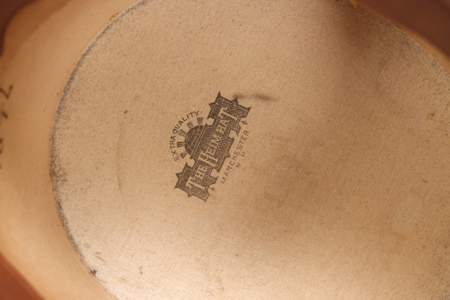 Lot 027 - Antique Top Hat With "The Heim Hat" Maker's Mark, Manchester, New Hampshire, Likely Beaverskin, Size 7-1/8, With Period Paperboard Hat Box