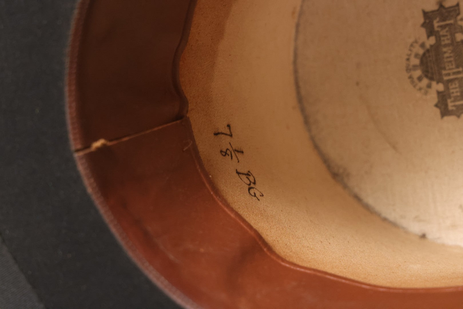 Lot 027 - Antique Top Hat With "The Heim Hat" Maker's Mark, Manchester, New Hampshire, Likely Beaverskin, Size 7-1/8, With Period Paperboard Hat Box