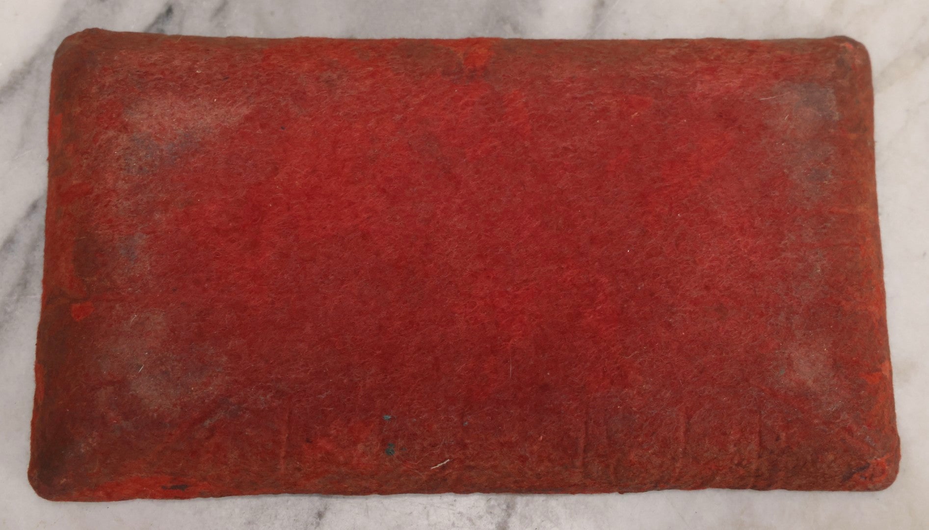 Lot 031 - Antique Reverse Painted And Collaged Cigar Bands Glass Tray With Portrait Of Woman And Red Felt Backing, 8-7/8" x 5"