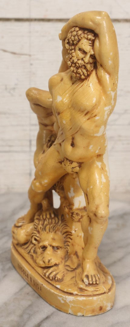 Lot 035 - Vintage Lacquered Chalkware Statue After Antonio Canova's “Ercole E Lica" ("Hercules And Lica"), 10-3/8" H