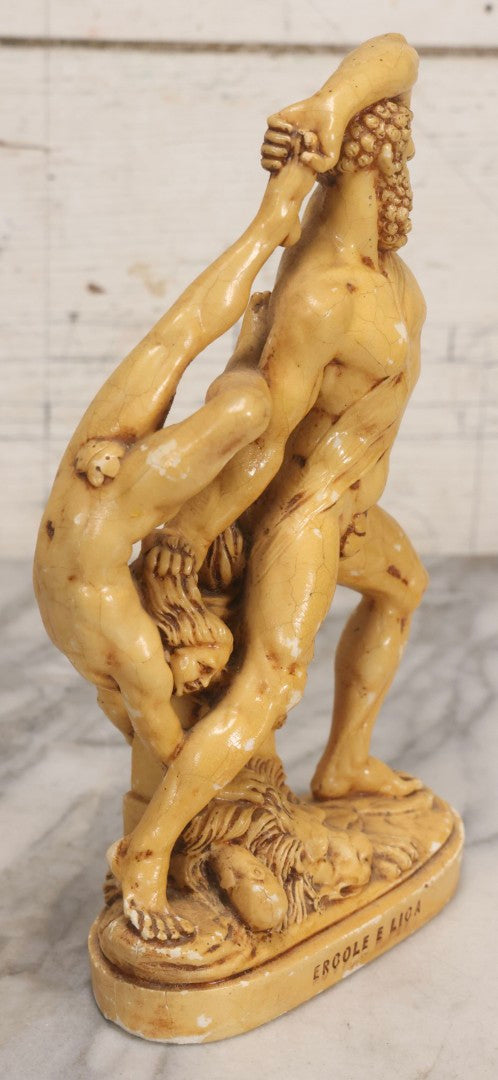 Lot 035 - Vintage Lacquered Chalkware Statue After Antonio Canova's “Ercole E Lica" ("Hercules And Lica"), 10-3/8" H