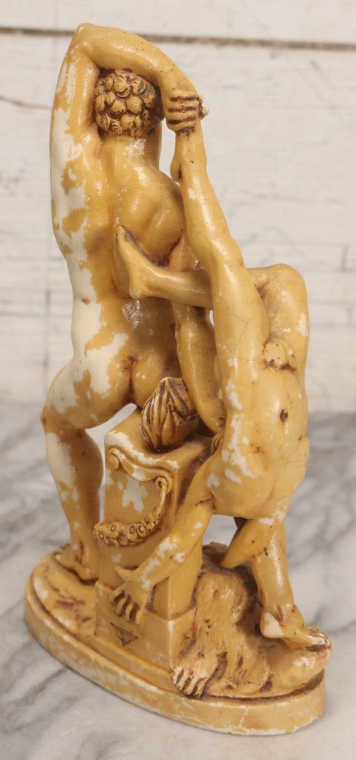 Lot 035 - Vintage Lacquered Chalkware Statue After Antonio Canova's “Ercole E Lica" ("Hercules And Lica"), 10-3/8" H
