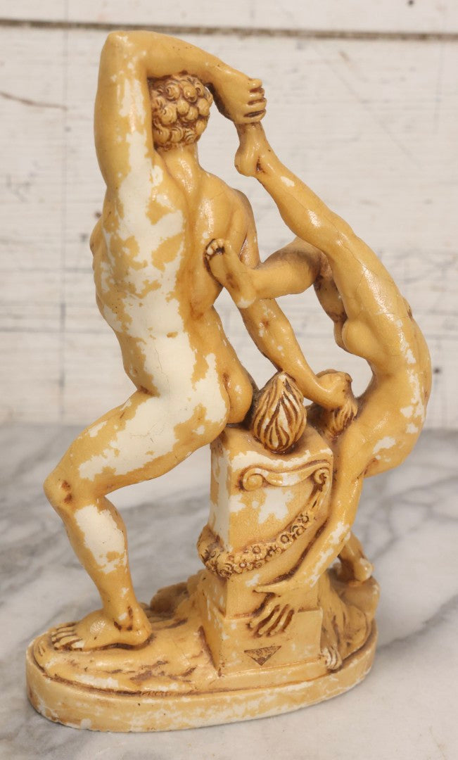 Lot 035 - Vintage Lacquered Chalkware Statue After Antonio Canova's “Ercole E Lica" ("Hercules And Lica"), 10-3/8" H