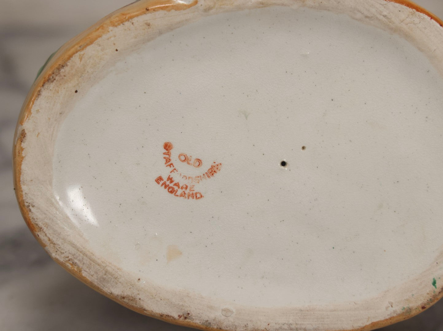 Lot 036 - Antique Staffordshire Porcelain Figure Of Girl In Red Hood With Basket And Dog, Possibly Little Red Riding Hood, 7-1/2" H