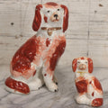 Lot 038 - Pair Of Vintage Staffordshire-Style Spaniel Figurines, 2-3/4" H And 5-5/8" H