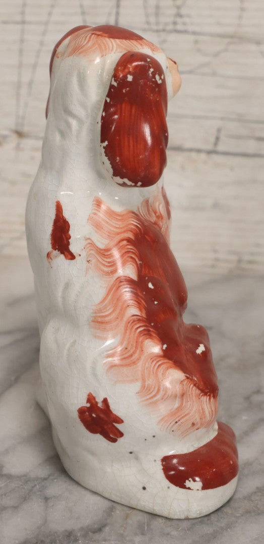 Lot 038 - Pair Of Vintage Staffordshire-Style Spaniel Figurines, 2-3/4" H And 5-5/8" H