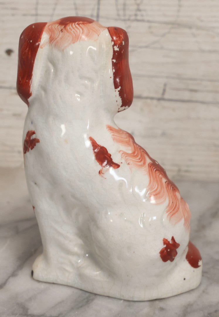 Lot 038 - Pair Of Vintage Staffordshire-Style Spaniel Figurines, 2-3/4" H And 5-5/8" H