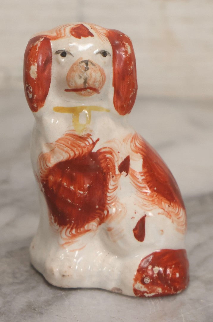 Lot 038 - Pair Of Vintage Staffordshire-Style Spaniel Figurines, 2-3/4" H And 5-5/8" H