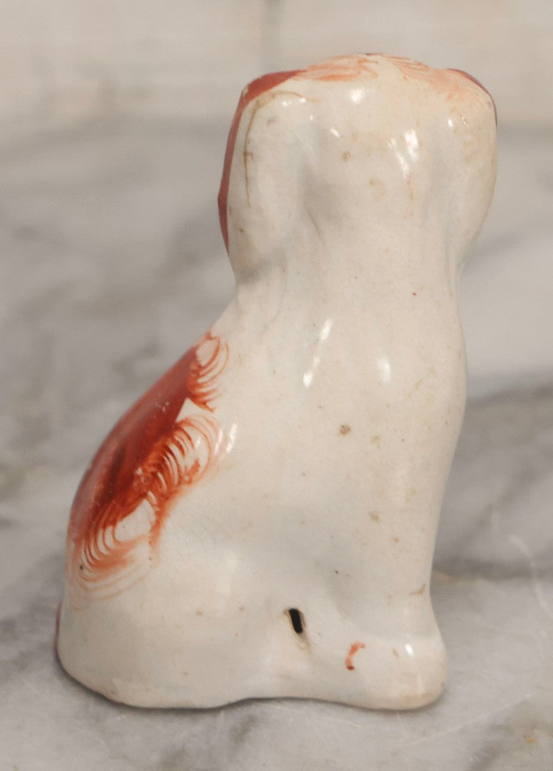 Lot 038 - Pair Of Vintage Staffordshire-Style Spaniel Figurines, 2-3/4" H And 5-5/8" H