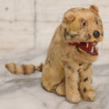 Lot 039 - Vintage Windup Mechanical Tiger Toy With Fur Covering And Exposed Tin Mechanism, 5" H