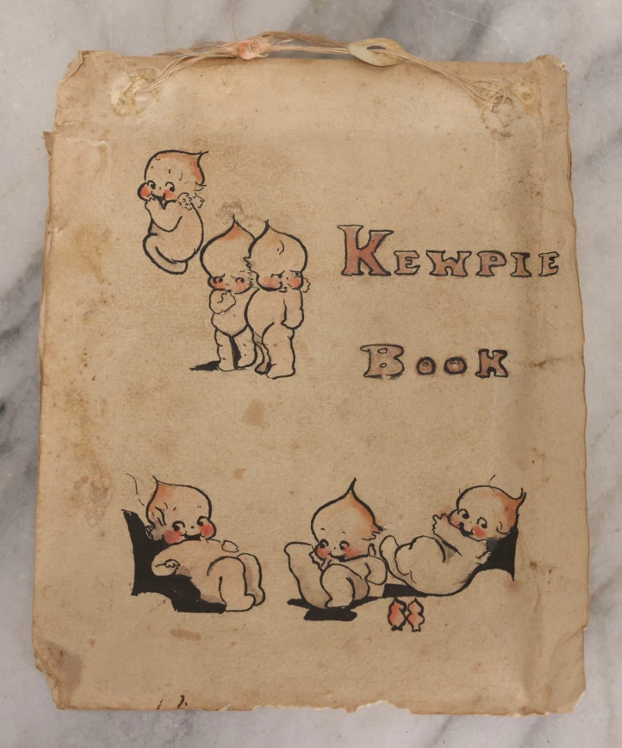 Lot 040 - Antique "Kewpie Book" Snapshot Photo Album And Scrapbook Of Johanna Cecile Powell, Hand-Painted Cover With Rose O'Neill-Style Kewpies, Containing Notes, Photographs, And Ephemera From The “Kewpie Klub,” Stetson University, Circa 1917–1920