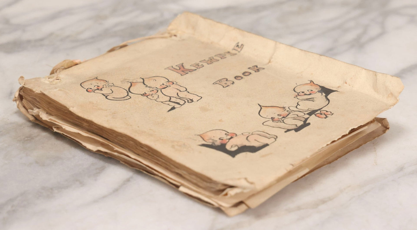 Lot 040 - Antique "Kewpie Book" Snapshot Photo Album And Scrapbook Of Johanna Cecile Powell, Hand-Painted Cover With Rose O'Neill-Style Kewpies, Containing Notes, Photographs, And Ephemera From The “Kewpie Klub,” Stetson University, Circa 1917–1920