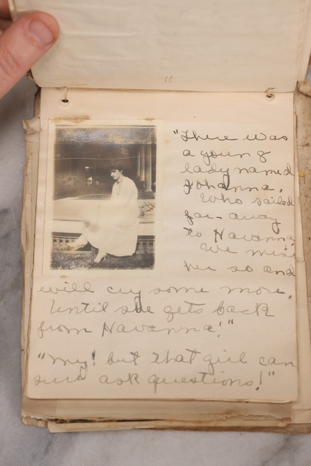 Lot 040 - Antique "Kewpie Book" Snapshot Photo Album And Scrapbook Of Johanna Cecile Powell, Hand-Painted Cover With Rose O'Neill-Style Kewpies, Containing Notes, Photographs, And Ephemera From The “Kewpie Klub,” Stetson University, Circa 1917–1920