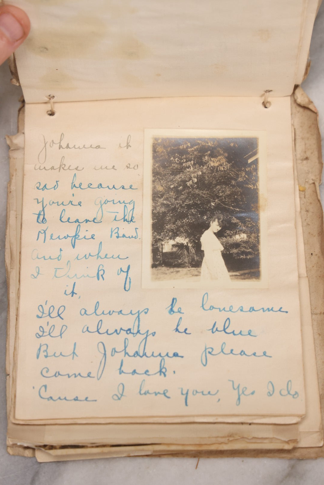 Lot 040 - Antique "Kewpie Book" Snapshot Photo Album And Scrapbook Of Johanna Cecile Powell, Hand-Painted Cover With Rose O'Neill-Style Kewpies, Containing Notes, Photographs, And Ephemera From The “Kewpie Klub,” Stetson University, Circa 1917–1920