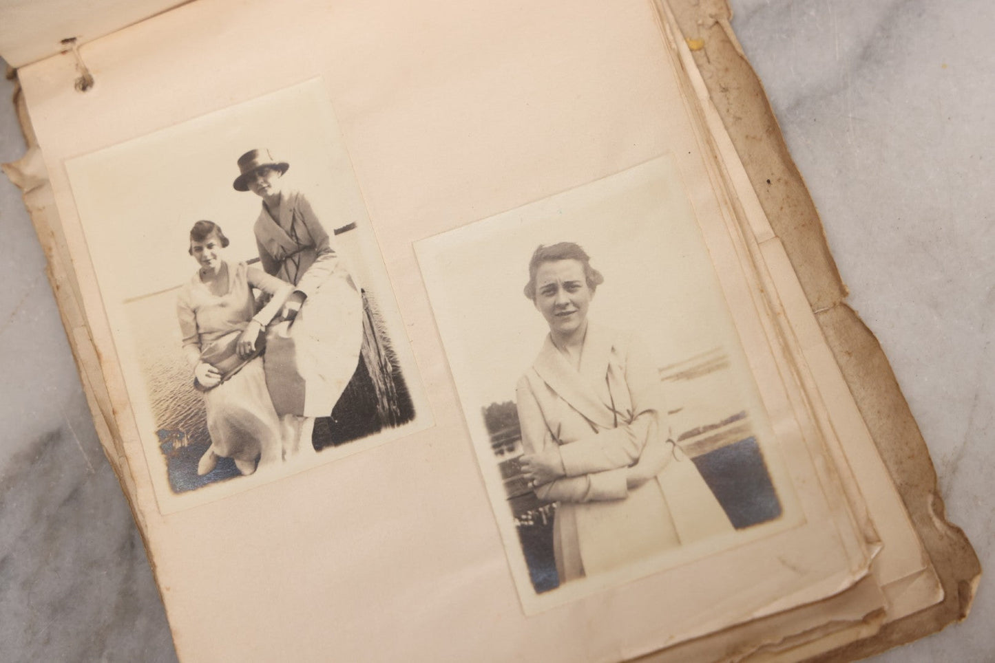 Lot 040 - Antique "Kewpie Book" Snapshot Photo Album And Scrapbook Of Johanna Cecile Powell, Hand-Painted Cover With Rose O'Neill-Style Kewpies, Containing Notes, Photographs, And Ephemera From The “Kewpie Klub,” Stetson University, Circa 1917–1920