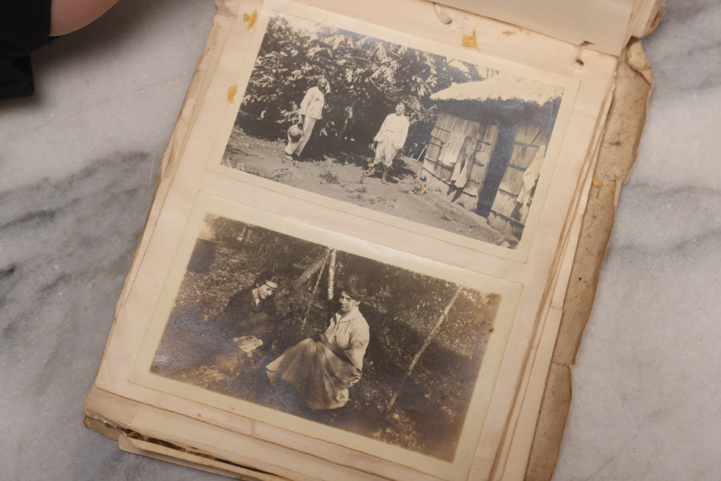 Lot 040 - Antique "Kewpie Book" Snapshot Photo Album And Scrapbook Of Johanna Cecile Powell, Hand-Painted Cover With Rose O'Neill-Style Kewpies, Containing Notes, Photographs, And Ephemera From The “Kewpie Klub,” Stetson University, Circa 1917–1920