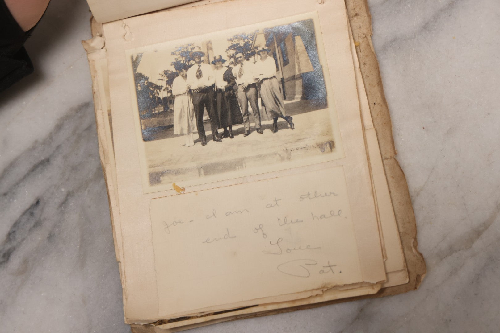 Lot 040 - Antique "Kewpie Book" Snapshot Photo Album And Scrapbook Of Johanna Cecile Powell, Hand-Painted Cover With Rose O'Neill-Style Kewpies, Containing Notes, Photographs, And Ephemera From The “Kewpie Klub,” Stetson University, Circa 1917–1920