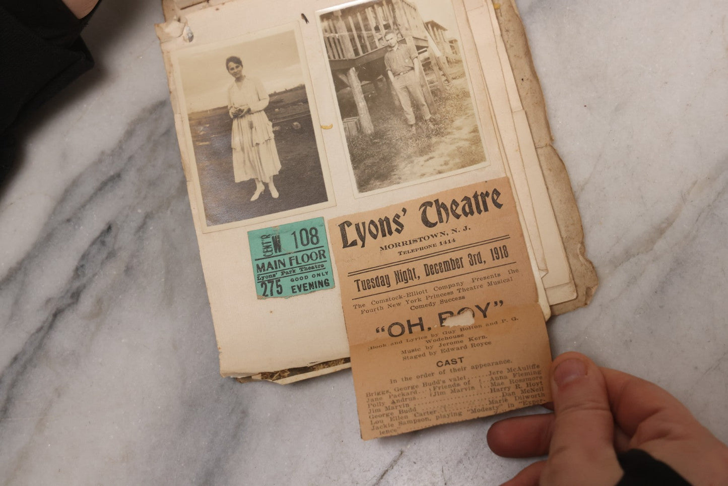 Lot 040 - Antique "Kewpie Book" Snapshot Photo Album And Scrapbook Of Johanna Cecile Powell, Hand-Painted Cover With Rose O'Neill-Style Kewpies, Containing Notes, Photographs, And Ephemera From The “Kewpie Klub,” Stetson University, Circa 1917–1920