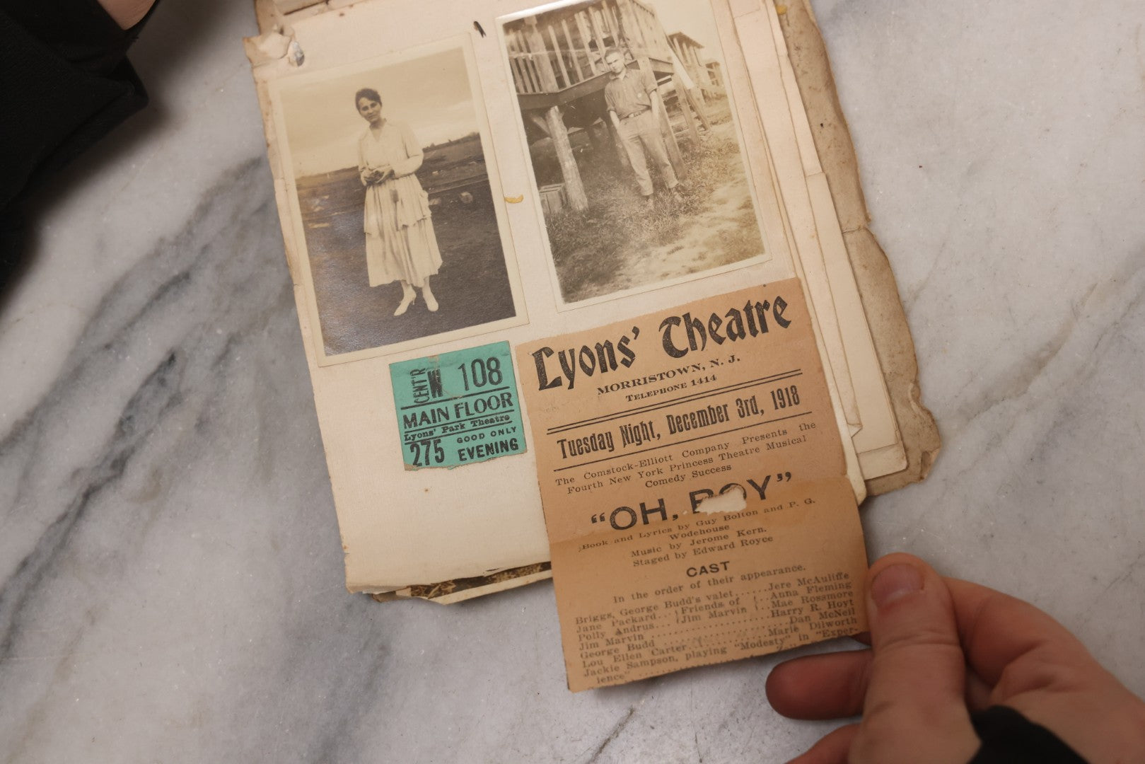 Lot 040 - Antique "Kewpie Book" Snapshot Photo Album And Scrapbook Of Johanna Cecile Powell, Hand-Painted Cover With Rose O'Neill-Style Kewpies, Containing Notes, Photographs, And Ephemera From The “Kewpie Klub,” Stetson University, Circa 1917–1920