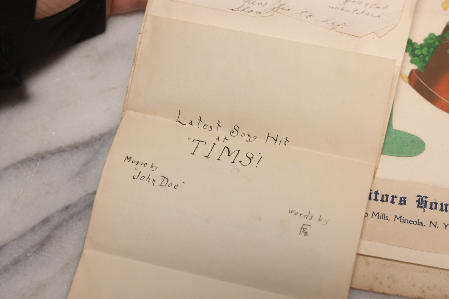 Lot 040 - Antique "Kewpie Book" Snapshot Photo Album And Scrapbook Of Johanna Cecile Powell, Hand-Painted Cover With Rose O'Neill-Style Kewpies, Containing Notes, Photographs, And Ephemera From The “Kewpie Klub,” Stetson University, Circa 1917–1920