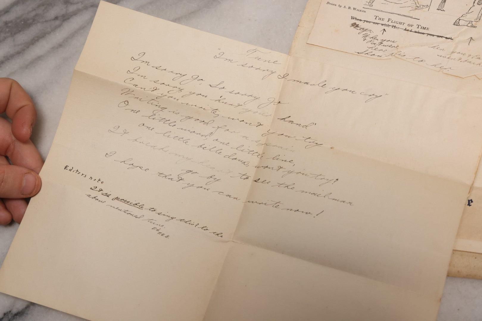 Lot 040 - Antique "Kewpie Book" Snapshot Photo Album And Scrapbook Of Johanna Cecile Powell, Hand-Painted Cover With Rose O'Neill-Style Kewpies, Containing Notes, Photographs, And Ephemera From The “Kewpie Klub,” Stetson University, Circa 1917–1920