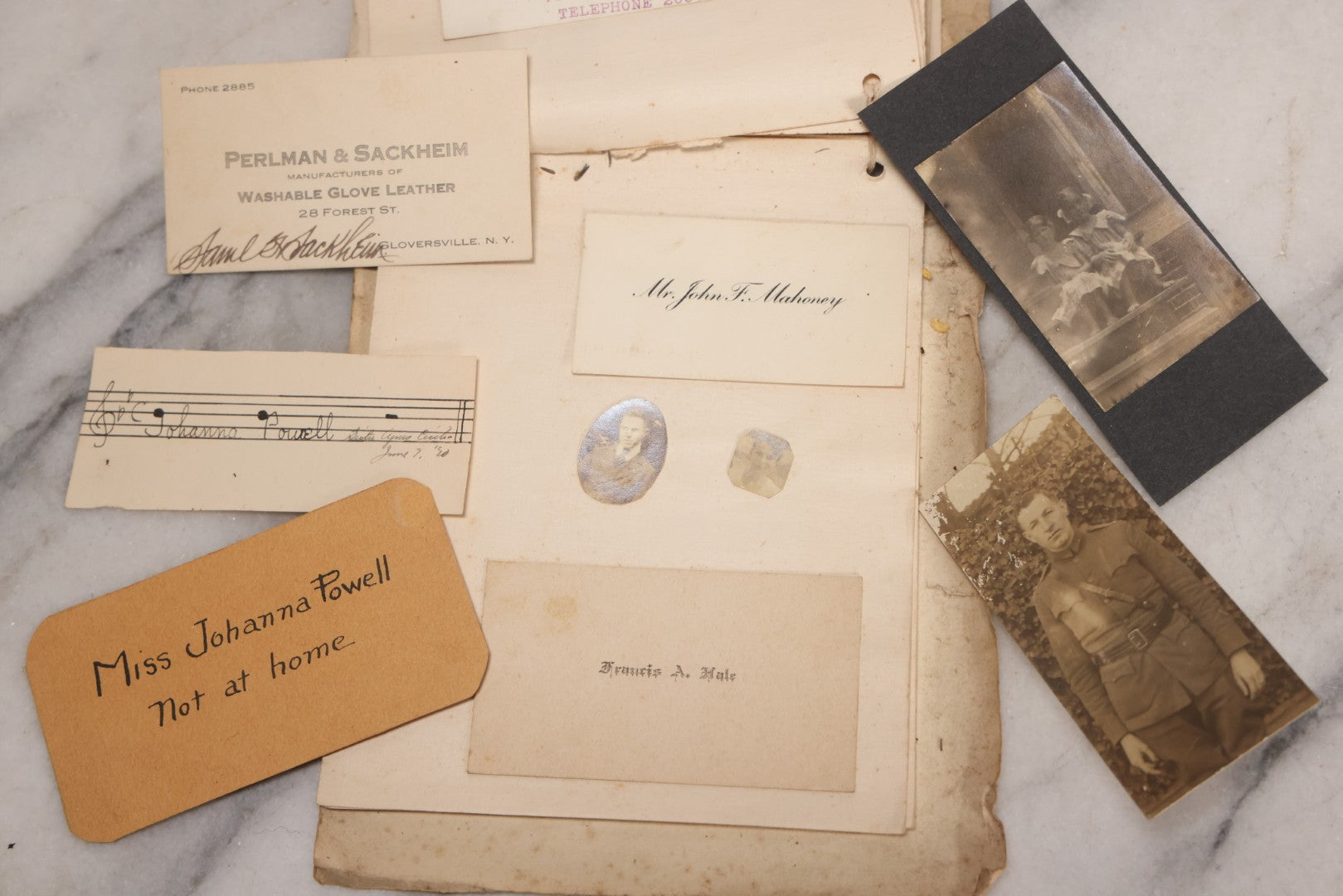 Lot 040 - Antique "Kewpie Book" Snapshot Photo Album And Scrapbook Of Johanna Cecile Powell, Hand-Painted Cover With Rose O'Neill-Style Kewpies, Containing Notes, Photographs, And Ephemera From The “Kewpie Klub,” Stetson University, Circa 1917–1920