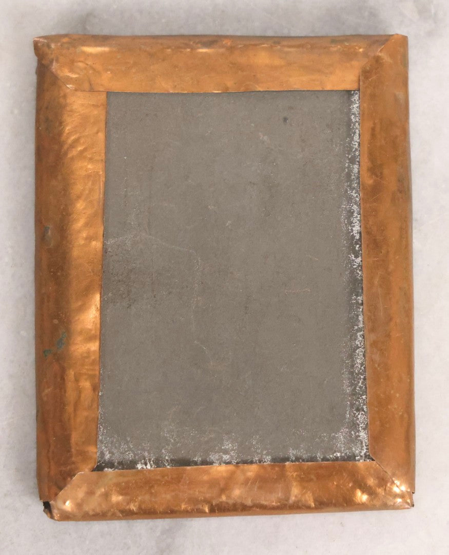 Lot 054 - Antique 1/9th Plate Ruby Ambrotype Photograph Of Pretty Young Girl With Blonde Curls In Checkered Off-Shoulder Dress, Uncased With Brass Mat And Preserver