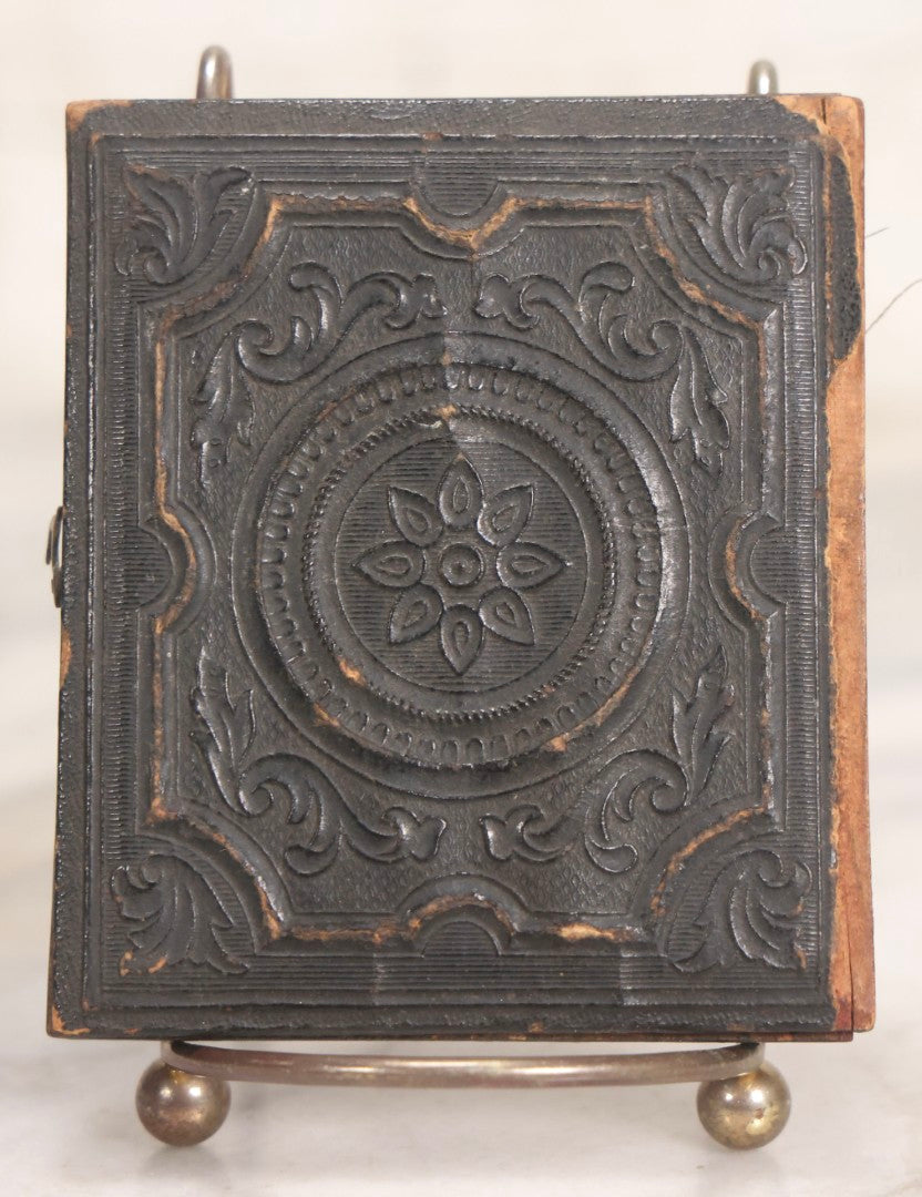 Lot 055 - Antique 1/6th Plate Ambrotype Photograph Of Little Girl In White Dress With “Not-So-Hidden” Mother Visible, In Half Leatherette Union Case