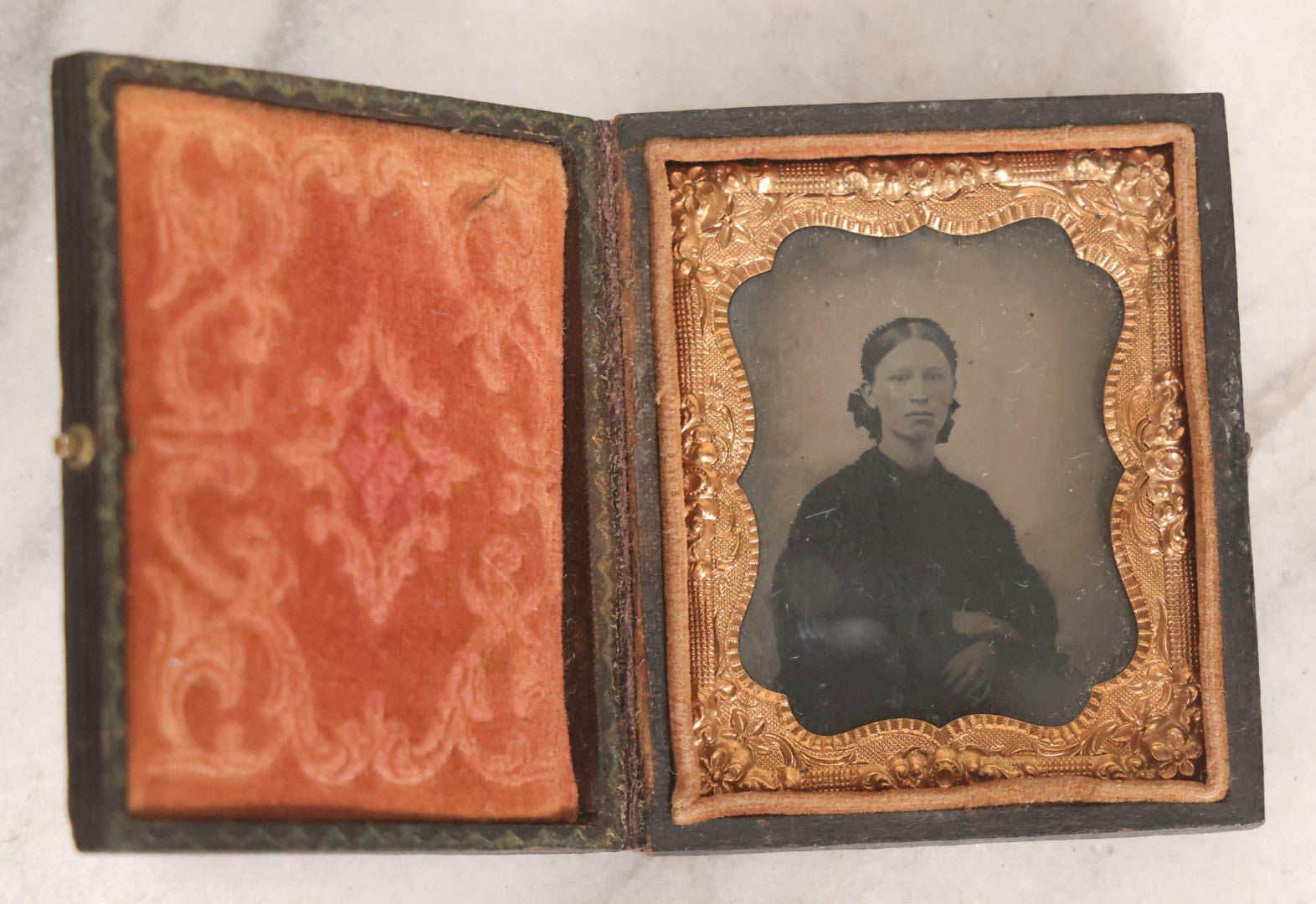 Lot 063 - Trio Of Antique Cased Photographs: Two 1/9th Plate Tintypes And One 1/6th Plate Ambrotype