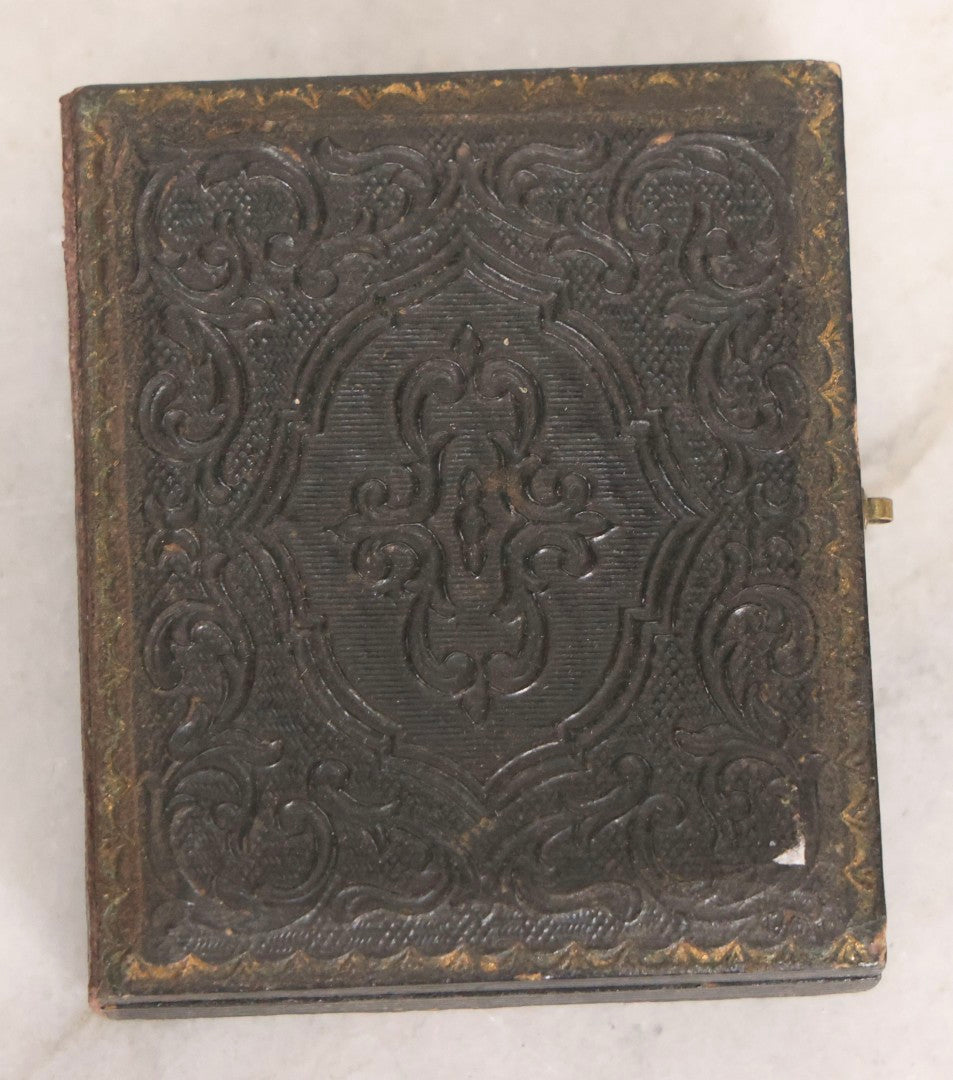 Lot 063 - Trio Of Antique Cased Photographs: Two 1/9th Plate Tintypes And One 1/6th Plate Ambrotype