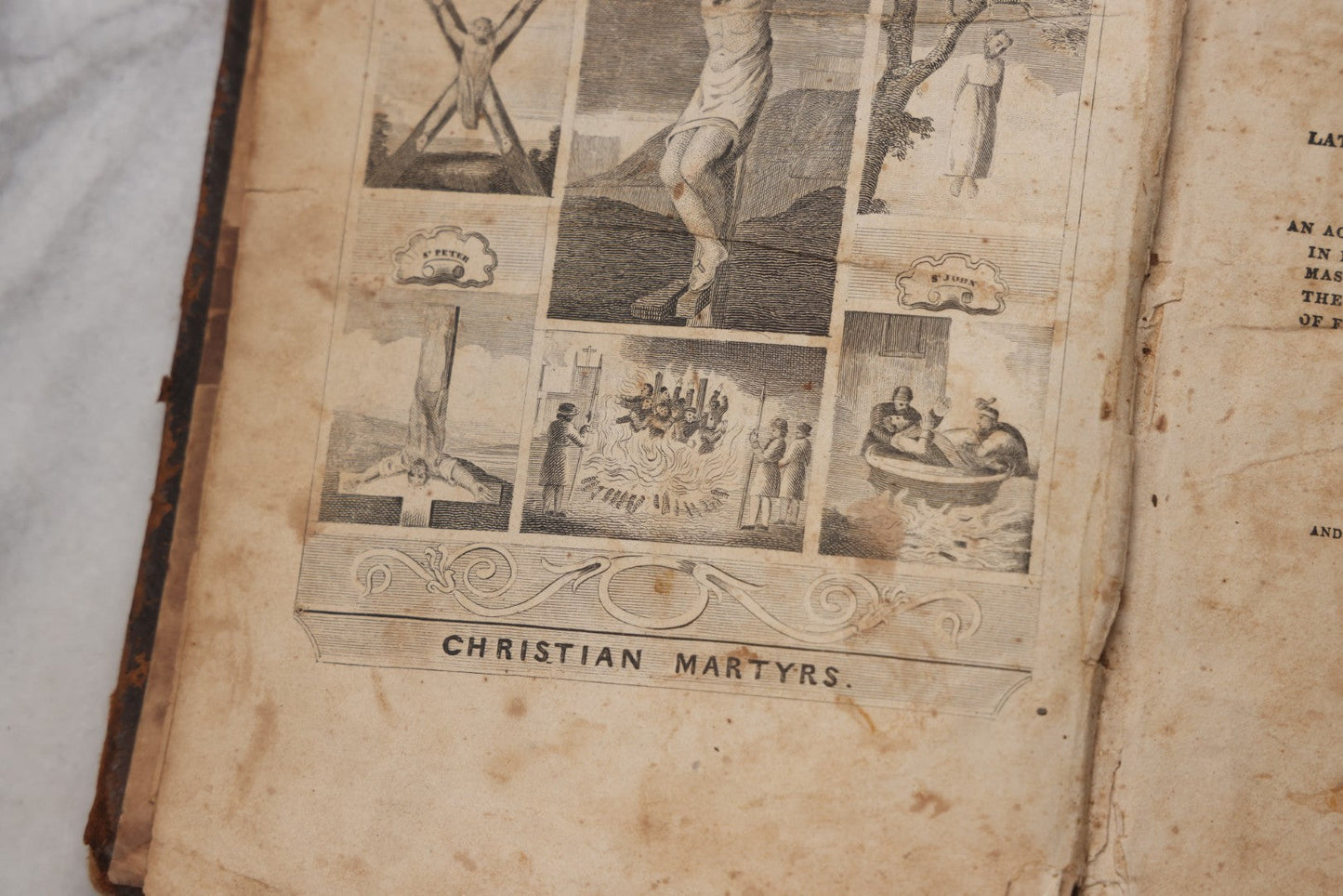 Lot 064 - "Book Of Martyrs; Or, A History Of The Lives, Sufferings, And Triumphant Deaths, Of The Primitive As Well As Protestant Martyrs" Antique Religious Book By Rev. John Fox, Published By E. Hunt, Middletown, 1832
