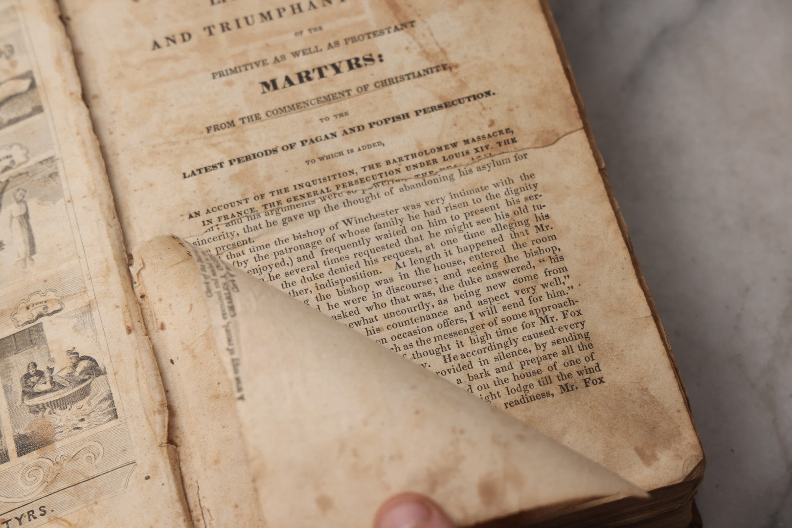 Lot 064 - "Book Of Martyrs; Or, A History Of The Lives, Sufferings, And Triumphant Deaths, Of The Primitive As Well As Protestant Martyrs" Antique Religious Book By Rev. John Fox, Published By E. Hunt, Middletown, 1832