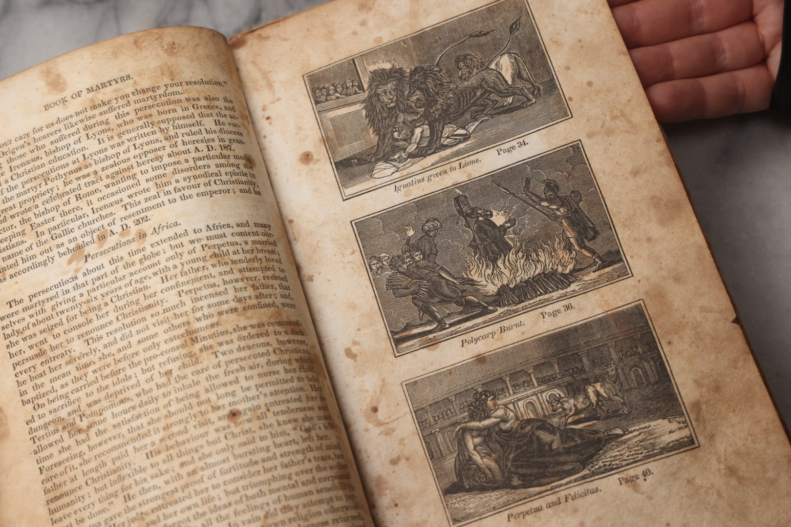 Lot 064 - "Book Of Martyrs; Or, A History Of The Lives, Sufferings, And Triumphant Deaths, Of The Primitive As Well As Protestant Martyrs" Antique Religious Book By Rev. John Fox, Published By E. Hunt, Middletown, 1832