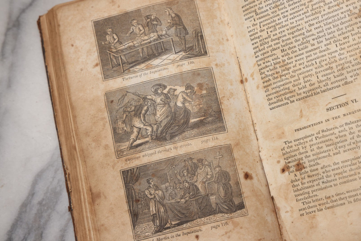 Lot 064 - "Book Of Martyrs; Or, A History Of The Lives, Sufferings, And Triumphant Deaths, Of The Primitive As Well As Protestant Martyrs" Antique Religious Book By Rev. John Fox, Published By E. Hunt, Middletown, 1832