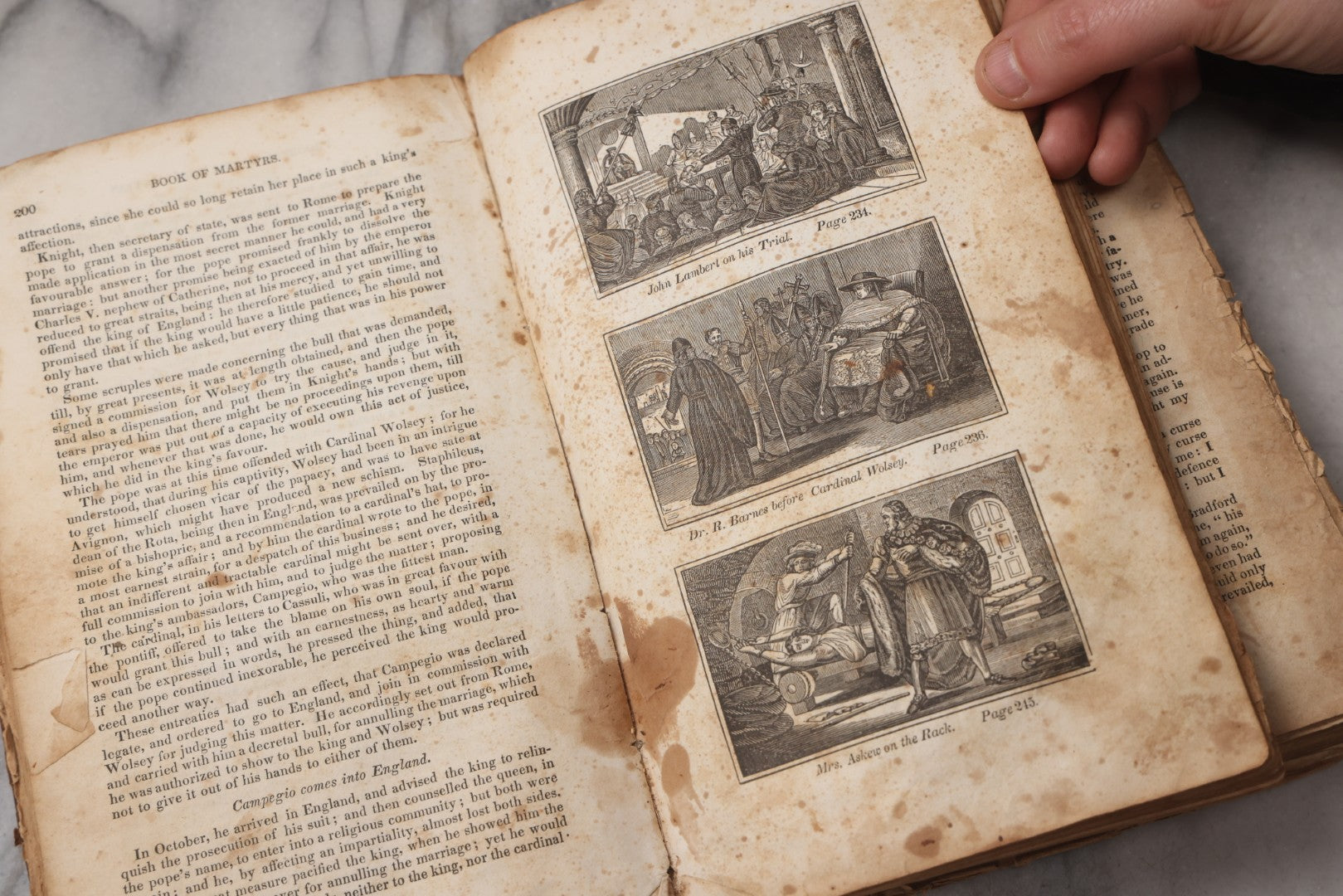 Lot 064 - "Book Of Martyrs; Or, A History Of The Lives, Sufferings, And Triumphant Deaths, Of The Primitive As Well As Protestant Martyrs" Antique Religious Book By Rev. John Fox, Published By E. Hunt, Middletown, 1832
