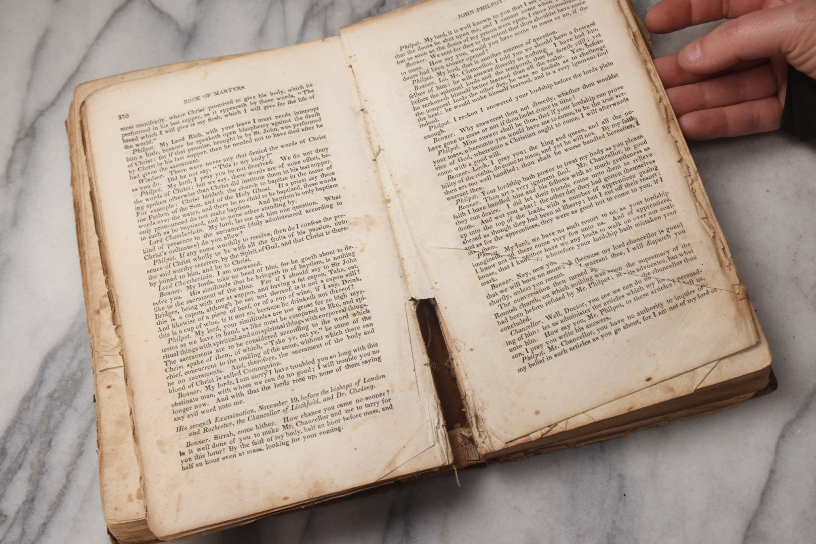 Lot 064 - "Book Of Martyrs; Or, A History Of The Lives, Sufferings, And Triumphant Deaths, Of The Primitive As Well As Protestant Martyrs" Antique Religious Book By Rev. John Fox, Published By E. Hunt, Middletown, 1832