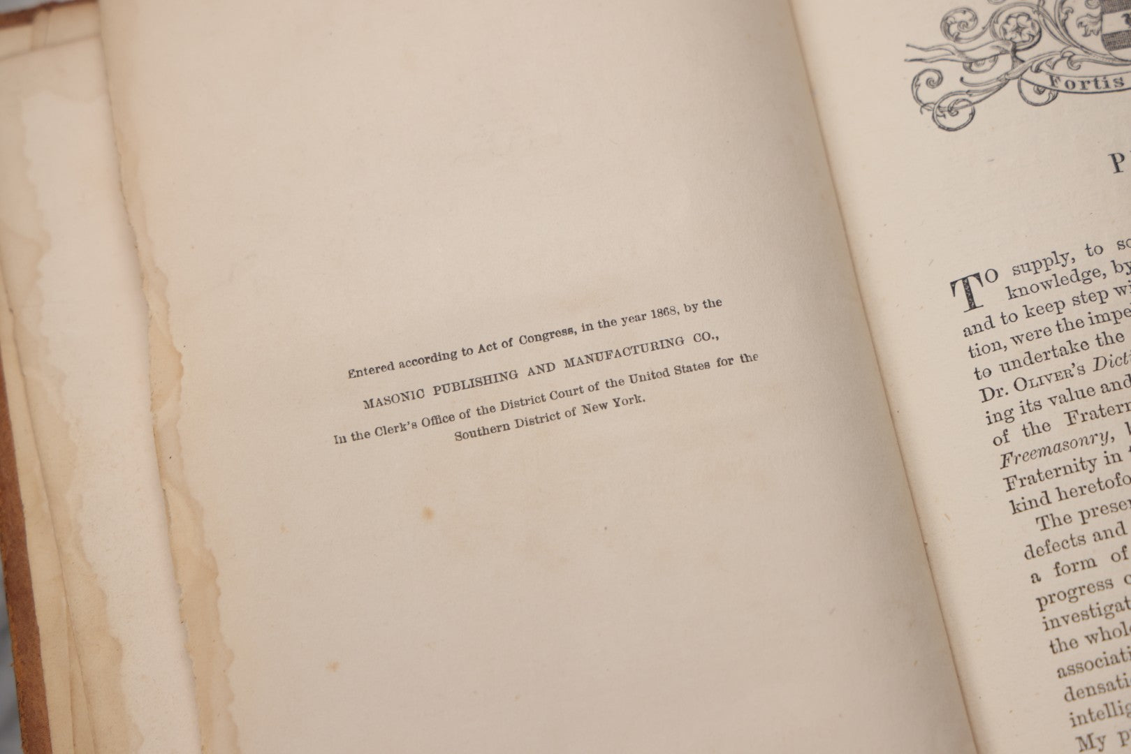 Lot 065 - "General History And Cyclopedia Of Free Masonry" Antique Fraternal Book By Robert Macoy, Masonic Publishing Co., New York, 1870
