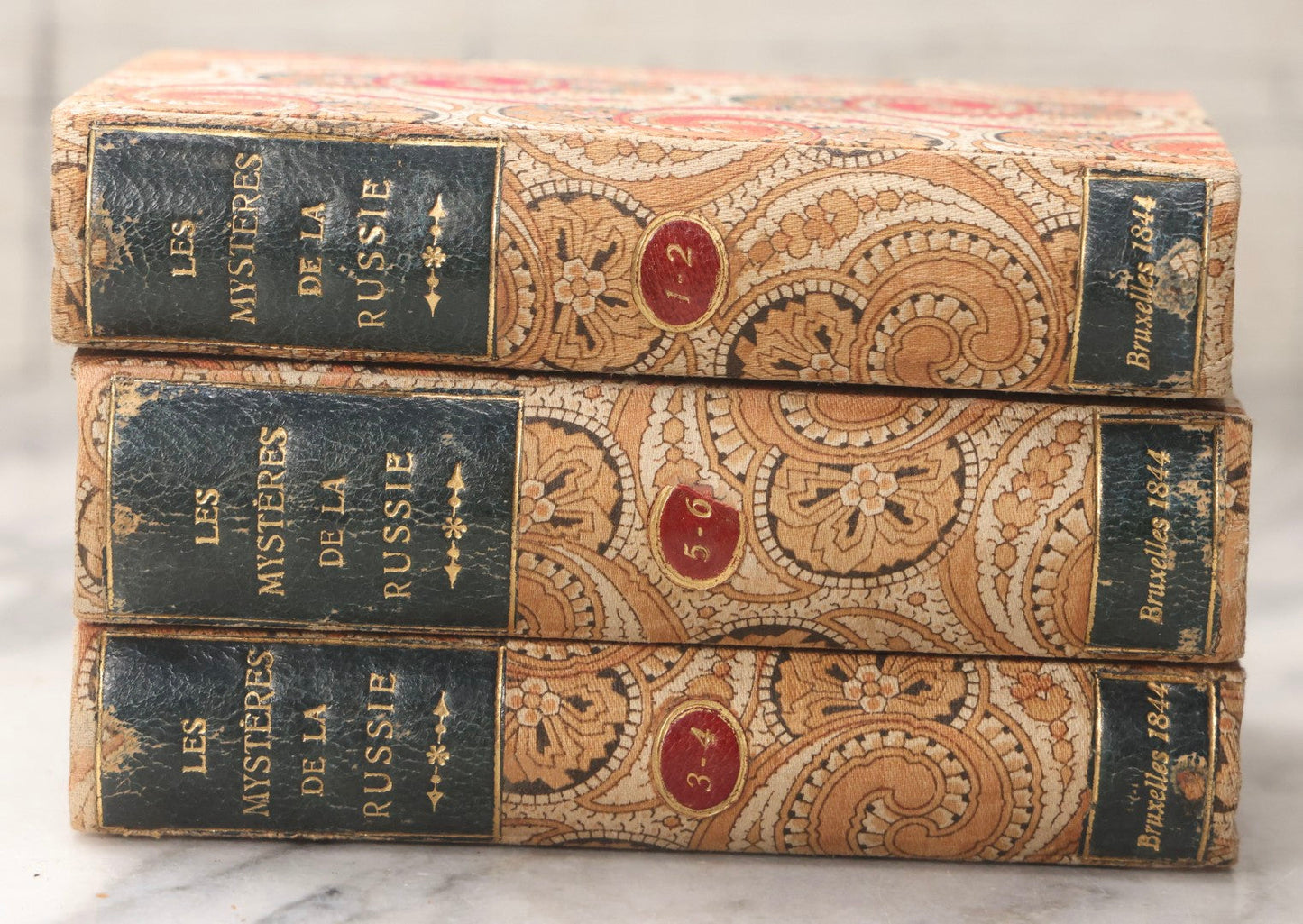 Lot 066 - "Les Mystères De La Russie" ("The Mysteries Of Russia") Antique French Historical And Political Mystery Book Set By Frédéric Lacroix, Published By Librairie Étrangère, Bruxelles, 1844