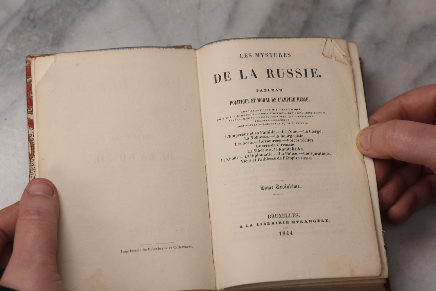 Lot 066 - "Les Mystères De La Russie" ("The Mysteries Of Russia") Antique French Historical And Political Mystery Book Set By Frédéric Lacroix, Published By Librairie Étrangère, Bruxelles, 1844