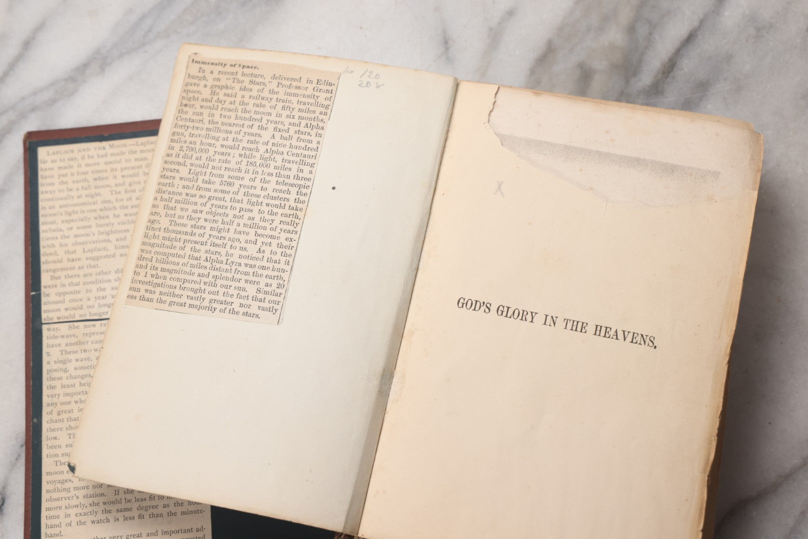 Lot 067 - "God's Glory In The Heavens" Antique Astronomical And Religious Book By William Leitch, Published By Alexander Strahan, London And New York, 1866, Note Front Cover Detached