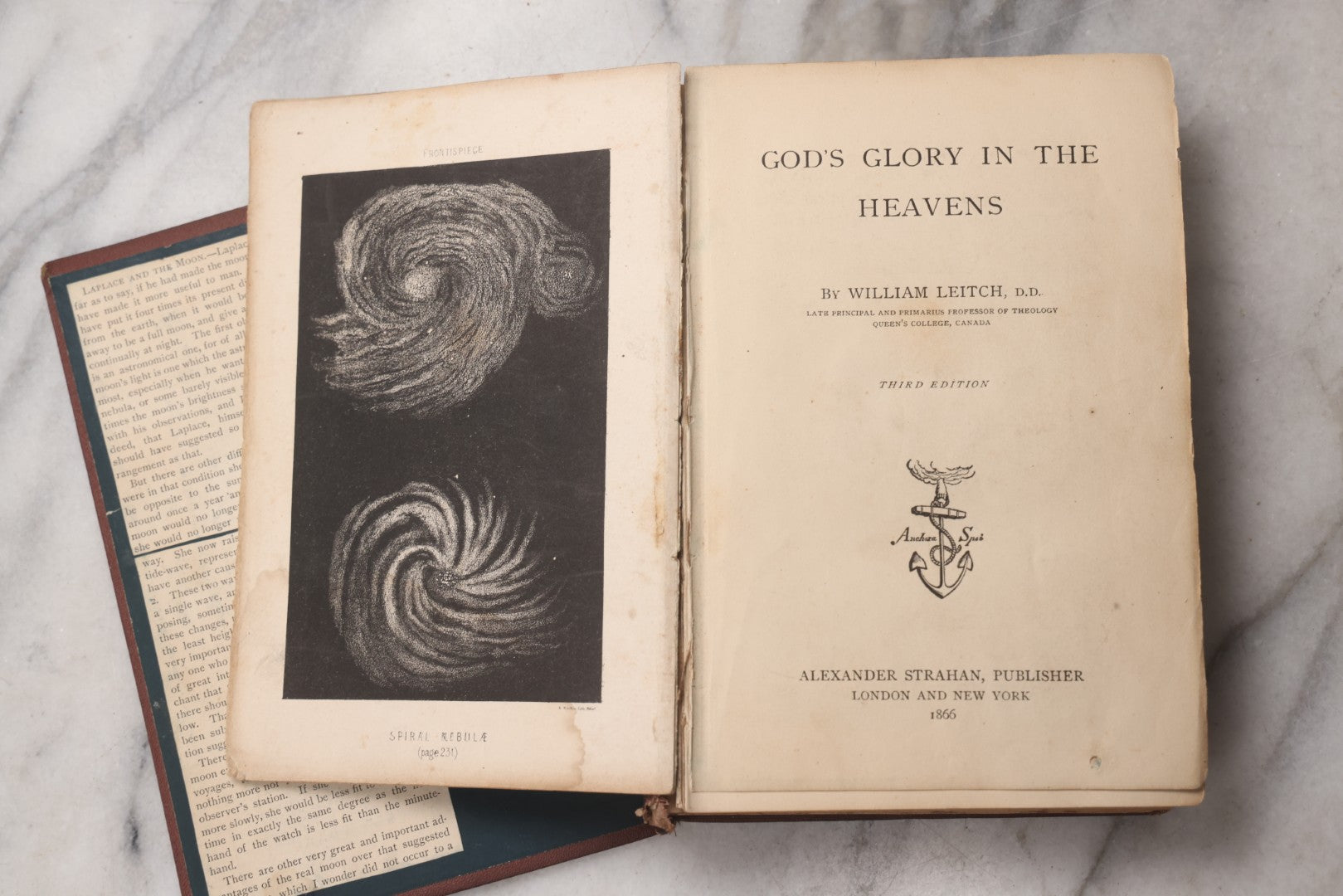 Lot 067 - "God's Glory In The Heavens" Antique Astronomical And Religious Book By William Leitch, Published By Alexander Strahan, London And New York, 1866, Note Front Cover Detached