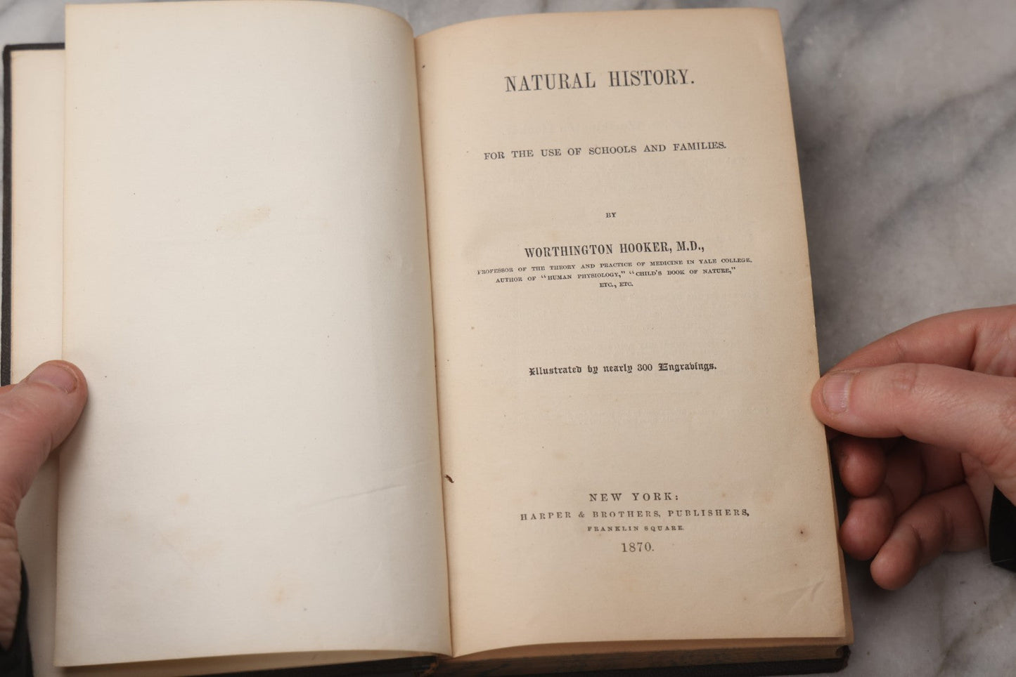 Lot 070 - "Natural History" Antique Zoology Book By Worthington Hooker, M.D., Illustrated With Nearly 300 Engravings, Published By Harper & Brothers, New York, 1870