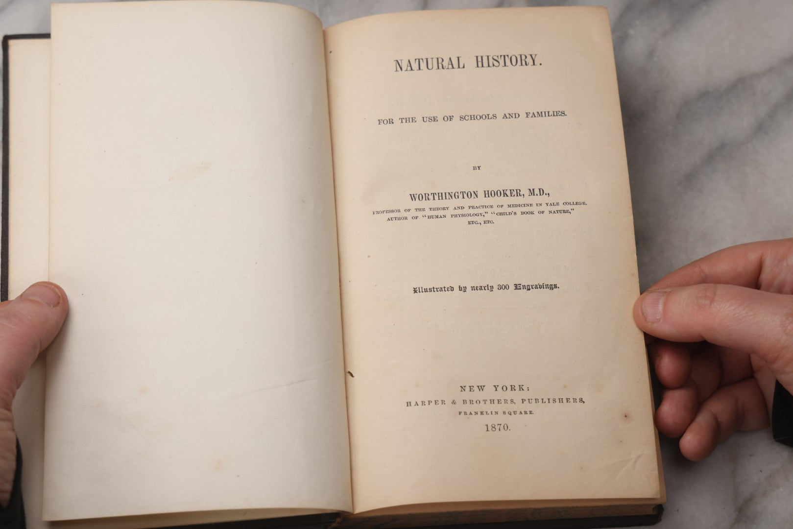 Lot 070 - "Natural History" Antique Zoology Book By Worthington Hooker, M.D., Illustrated With Nearly 300 Engravings, Published By Harper & Brothers, New York, 1870