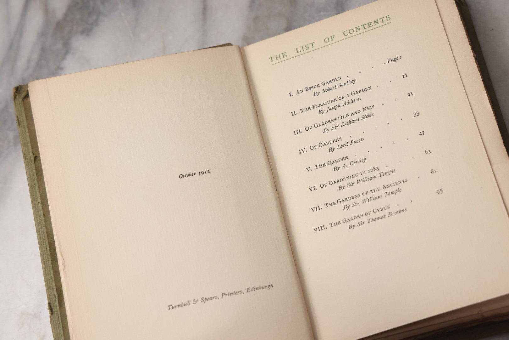 Lot 075 - “A Book Of Old World Gardens” Antique Book Of Gardening Essays Illustrated By Beatrice Parsons, Edited By Alfred H. Hyatt, T. N. Foulis, London & Edinburgh, 1912