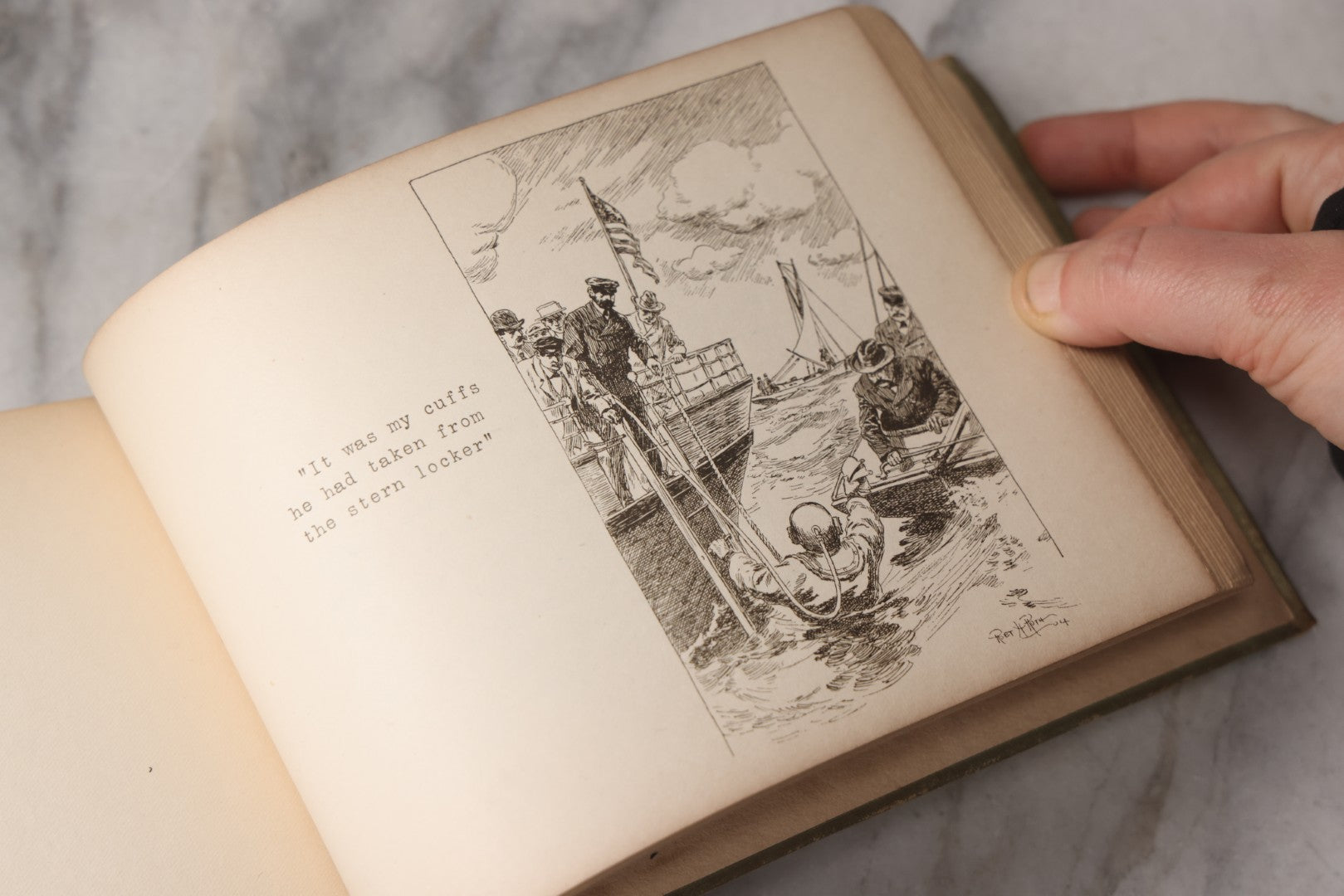 Lot 076 - "A Swim For Life" Antique Limited Edition Illustrated Maritime Adventure Book By "Uncle Ted," Published By Orange Judd Co., New York, 1904