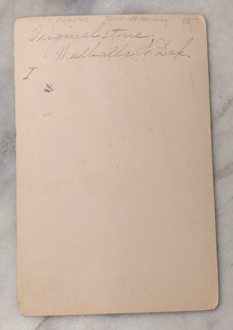 Lot 084 - Antique Cabinet Card Photograph Of The Original Tombstone Of Sarah Philena Barnard, Sioux Missionary, Walhalla, North Dakota, Photographed By A.P. Doland, Crookston, Minnesota, Dated 1888