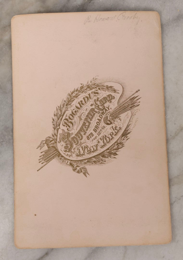 Lot 085 - Grouping Of Eight Antique Cabinet Card Portrait Photographs Including H.B. Bigelow, Governor Of Connecticut, With Signature, Robert Green Ingersoll, Henry Ward Beecher, Nathaniel Parker Willis, And Howard Crosby