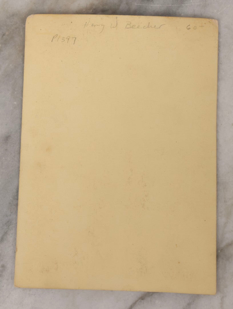 Lot 085 - Grouping Of Eight Antique Cabinet Card Portrait Photographs Including H.B. Bigelow, Governor Of Connecticut, With Signature, Robert Green Ingersoll, Henry Ward Beecher, Nathaniel Parker Willis, And Howard Crosby