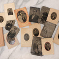 Lot 086 - Grouping Of Seventeen Antique Tintype Portrait Photographs Of Men And Women, Including One Outdoor Scene