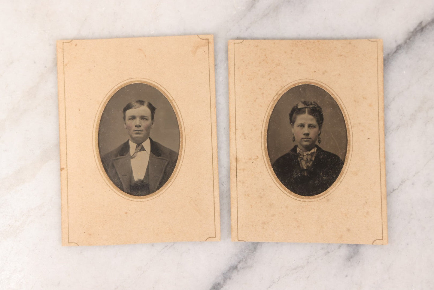 Lot 086 - Grouping Of Seventeen Antique Tintype Portrait Photographs Of Men And Women, Including One Outdoor Scene